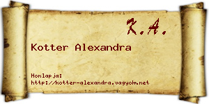 Kotter Alexandra névjegykártya